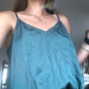 Satin-y Teal Tank Top💘